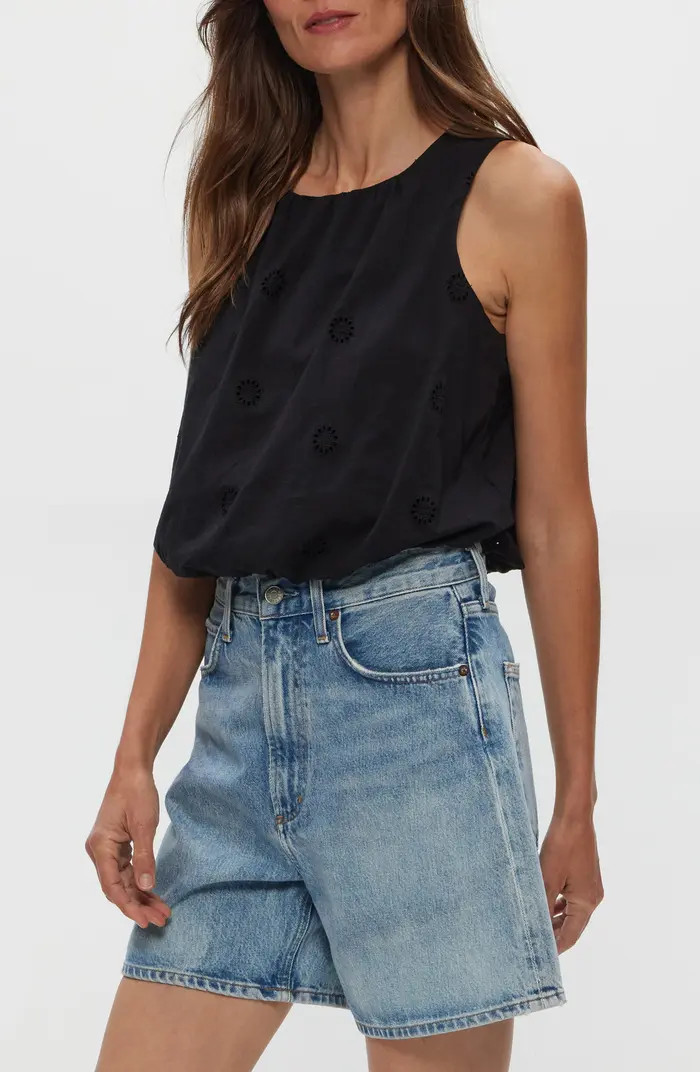 Michael Stars Hazel Eyelet Bubble Sleeveless Top | Nordstrom | Nordstrom