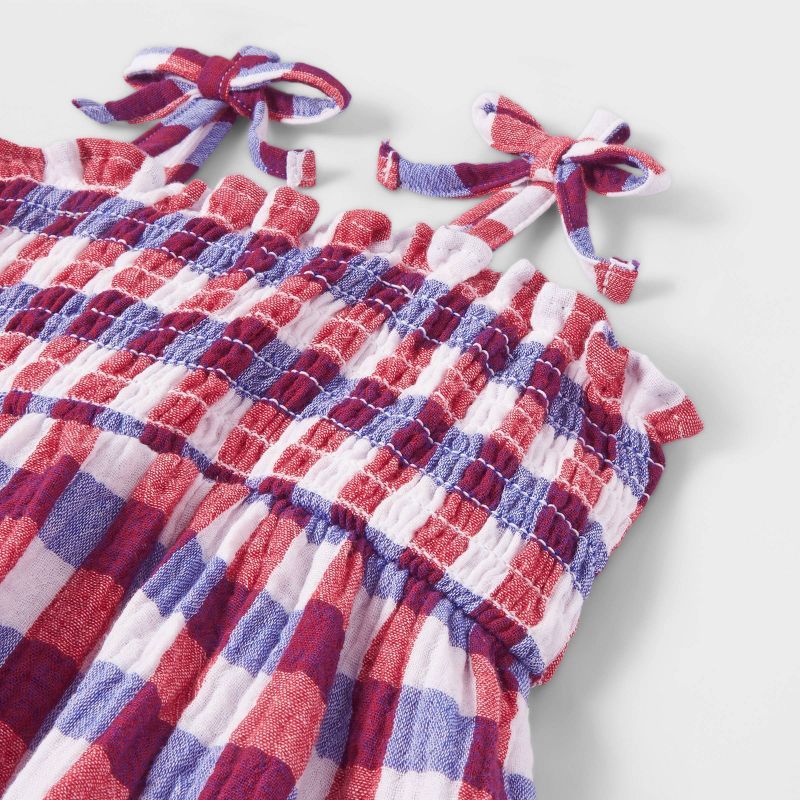 Toddler Girls' Plaid Smocked Tank Top Dress - Cat & Jack™ Red/Blue | Target