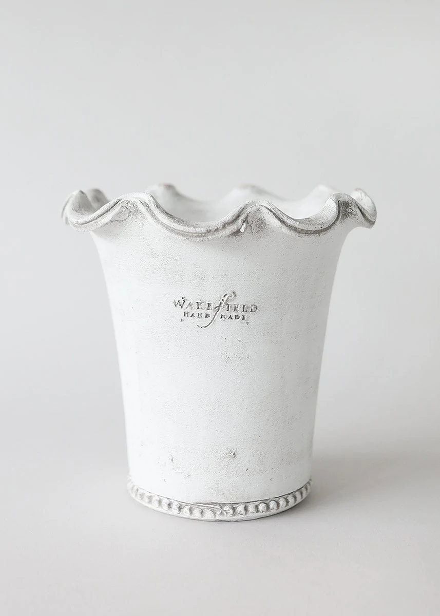 Wakefield Whitewashed Clay Pot with Drainage - 7 | Afloral