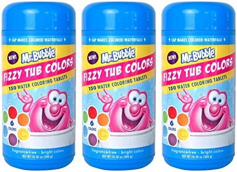 Mr. Bubble Fizzy Tub Colors (3 Jars, 150 Tablets Each) | Amazon (US)