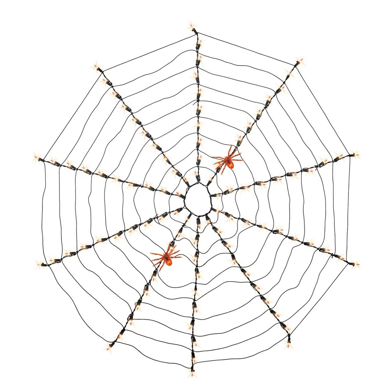 Way to Celebrate Halloween 100-Count Indoor Outdoor Ceramic Orange Mini Light Spider Web Light Se... | Walmart (US)