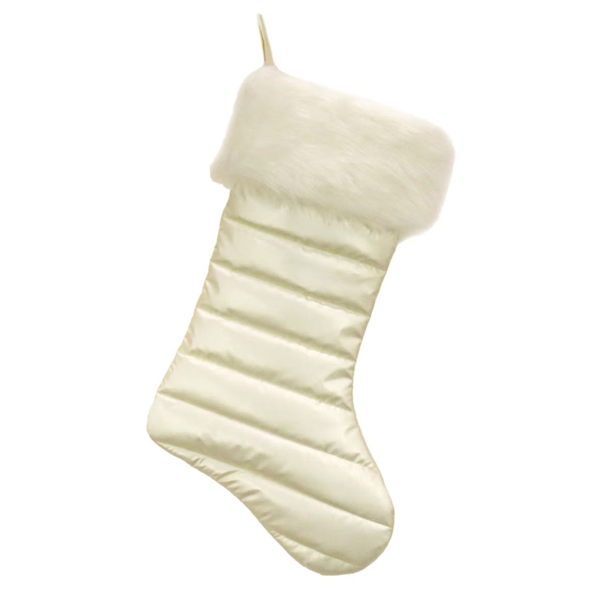 National Tree Company 20" HGTV Home Collection Puffy Coat Stocking, White | Target