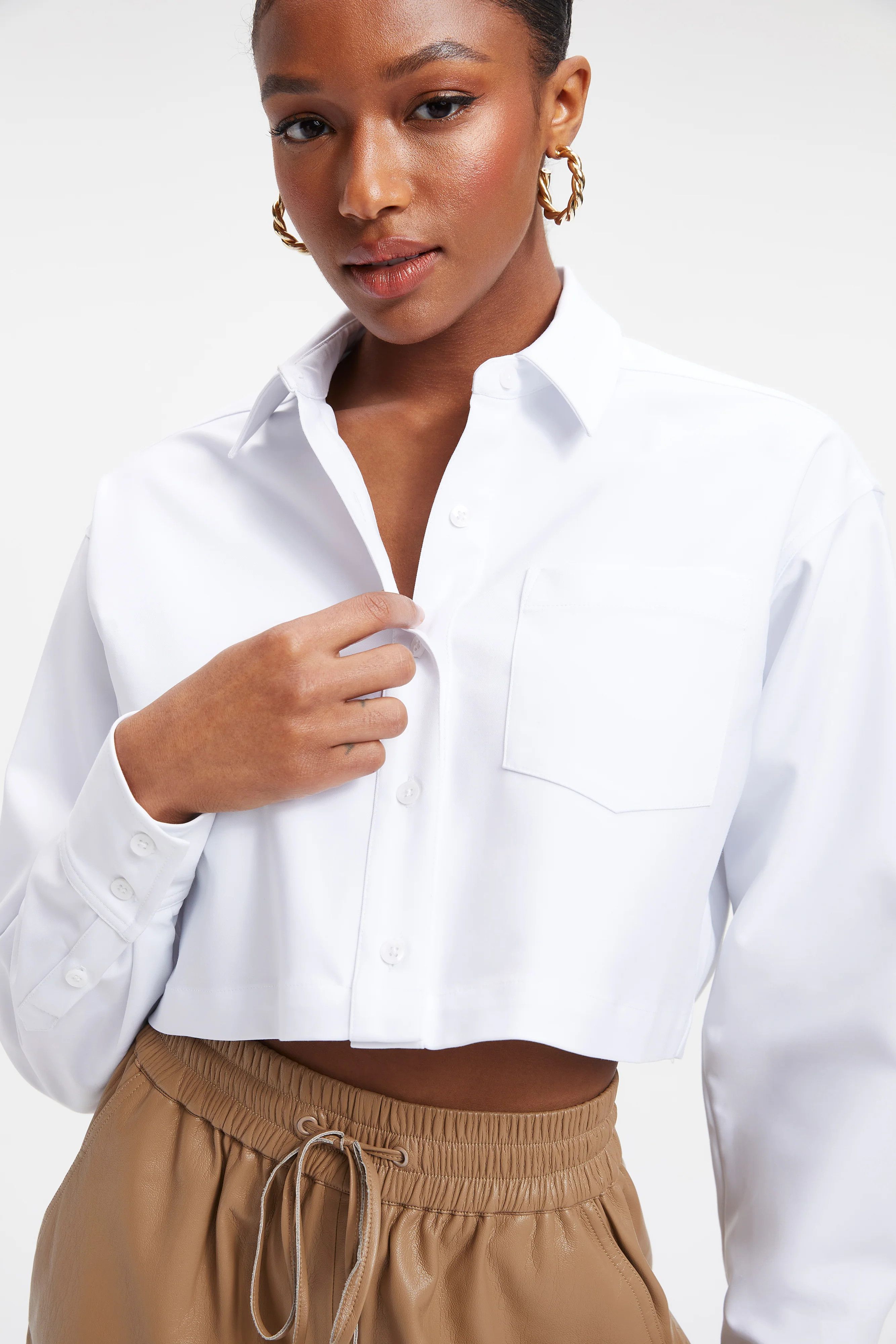 THE GOOD SHIRT CROPPED | WHITE001 | Good American