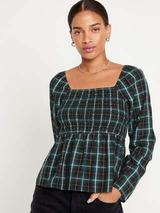 Smocked Seersucker Top for Women | Old Navy (US)