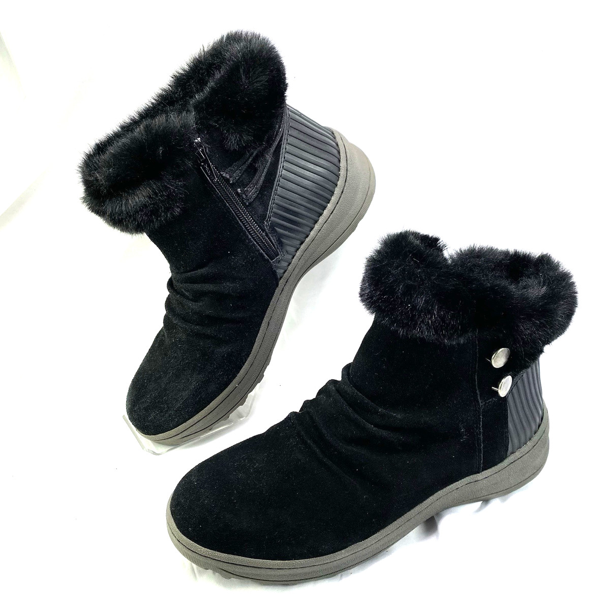 Baretrap Snow Boots Women's 9M Adelina Black Faux Fur Lined Ankle Comfort Casual | eBay US
