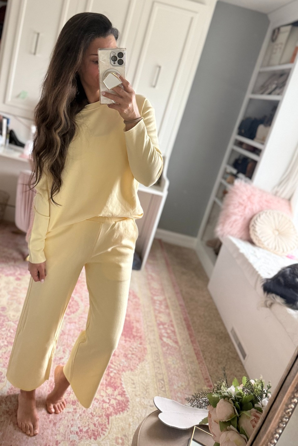 Cozy Earth butter yellow set for lounge 

 