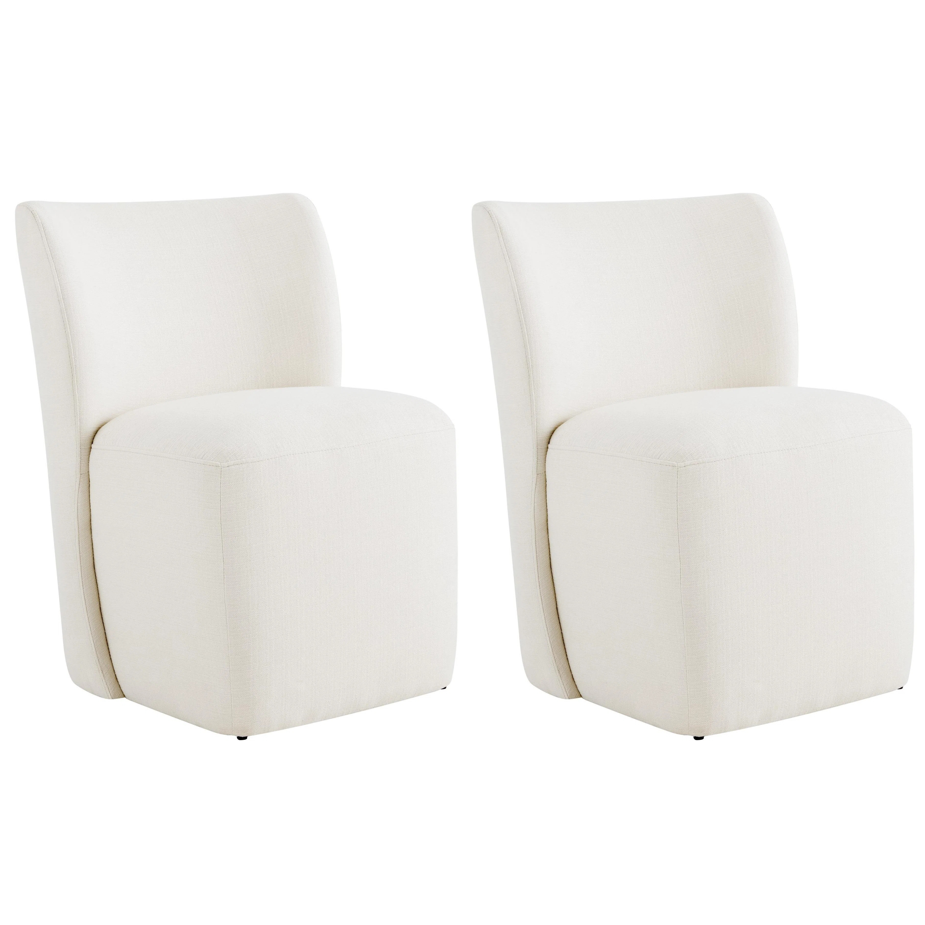 Madie Upholstered Dining Chair with Casters ( Set of 2) | Birch Lane