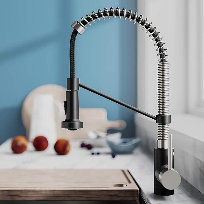 Kraus KPF-1610SFSMB Bolden Kitchen Faucet, Spot Free Stainless Steel/Matte Black | Amazon (US)