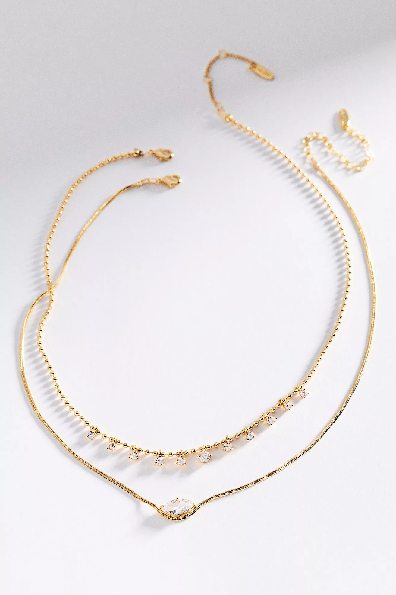 Mixed Crystal Layering Necklaces, Set of 2 | Anthropologie (US)