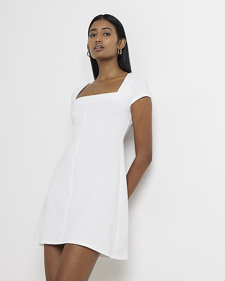 White shift mini dress | River Island (UK & IE)