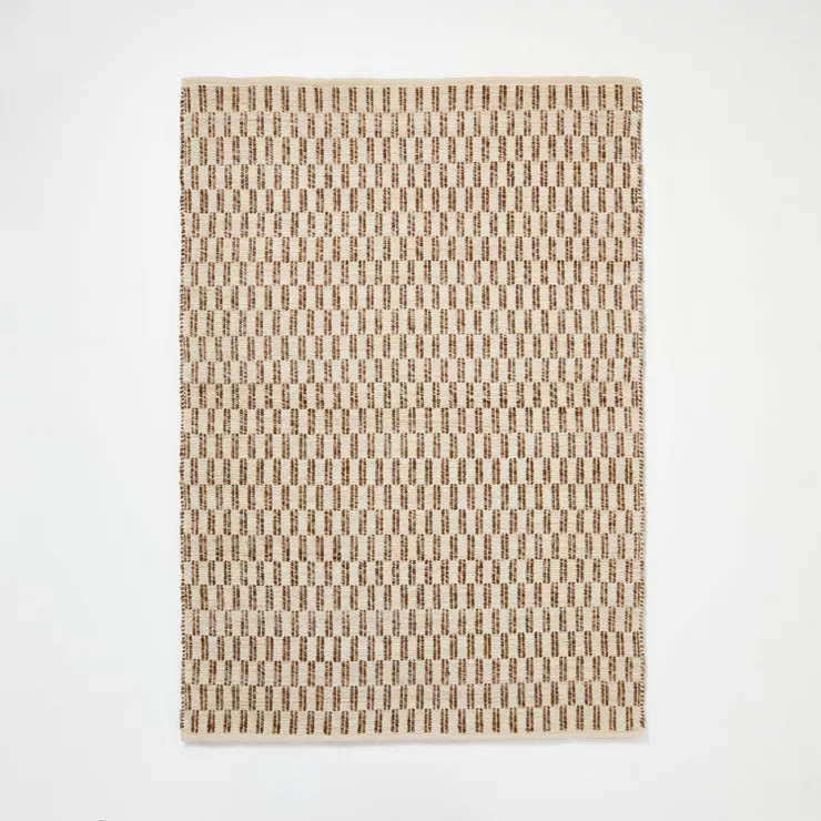 Checkered Stripe Rug Brown - Threshold™ designed with Studio McGee | Target
