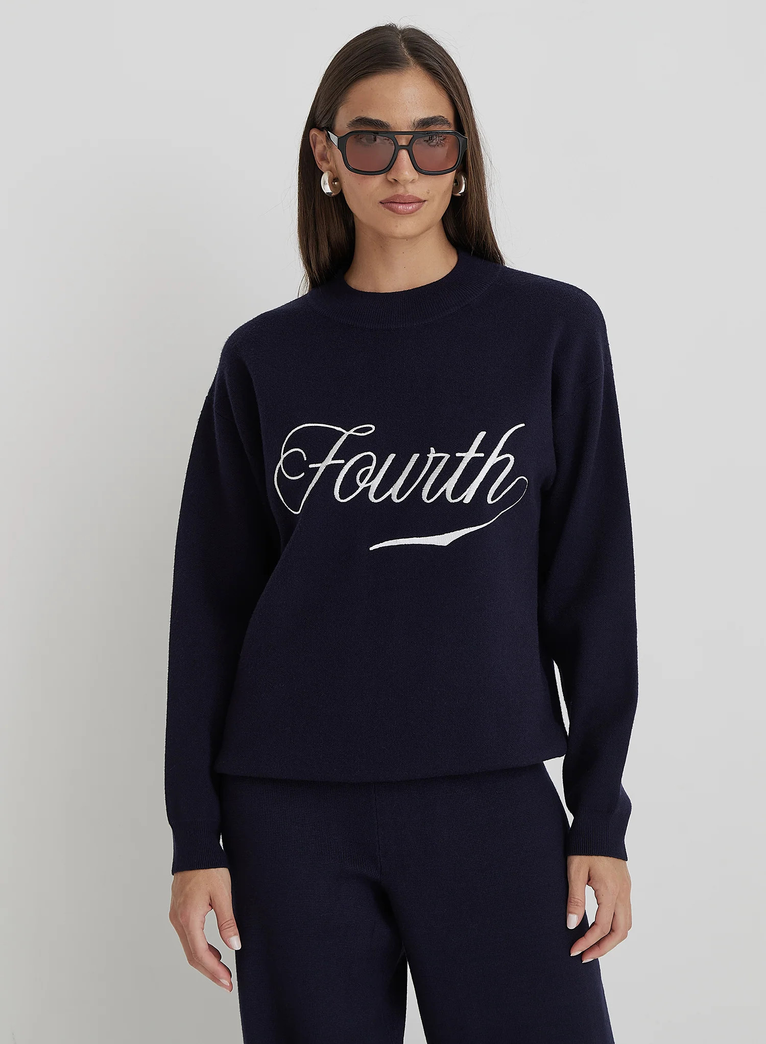 Navy Knitted Fourth Jumper- Avery | 4th & Reckless