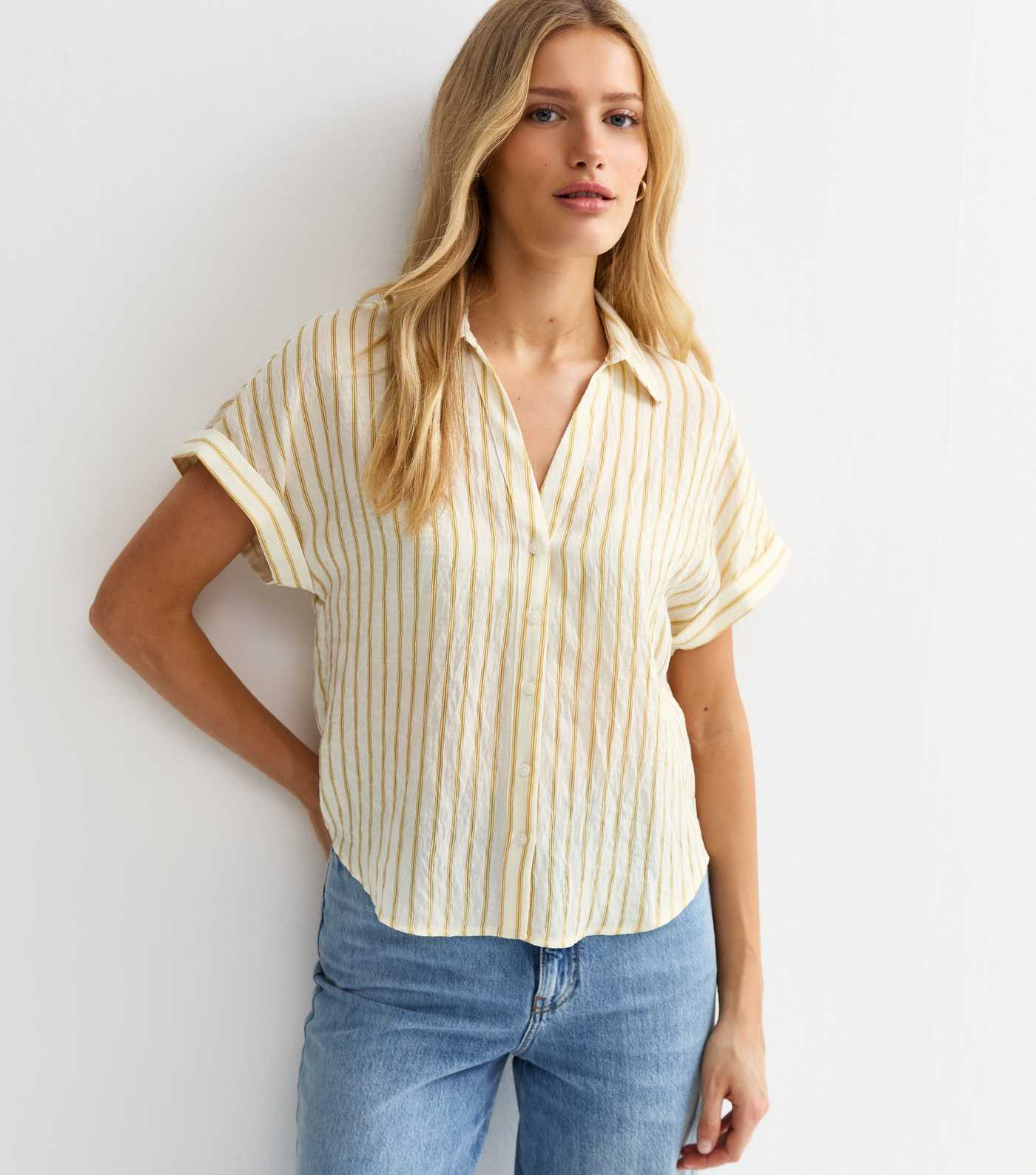 Yellow Skinny Stripe Pattern Shirt | New Look | New Look (UK)