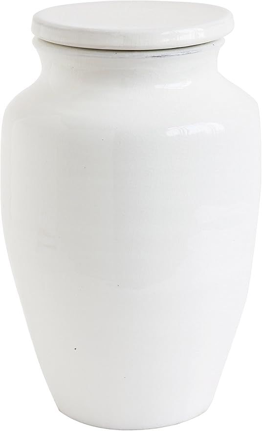 Creative Co-Op Small Round White Terracotta Cachepot, 8 Inch | Amazon (US)