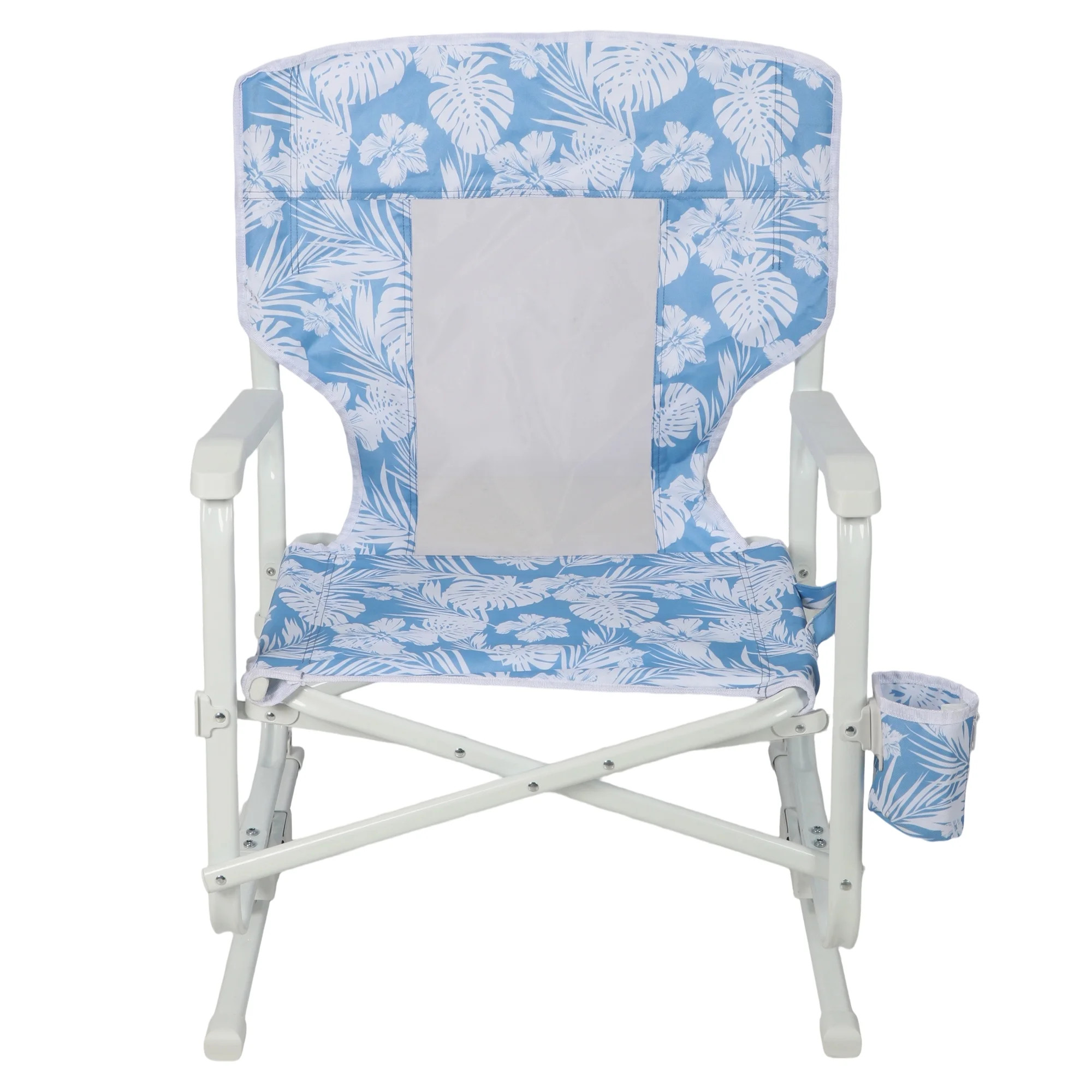Mainstays Beach Rocking Chair with Palm Print, Low Sitting, Blue | Walmart (US)