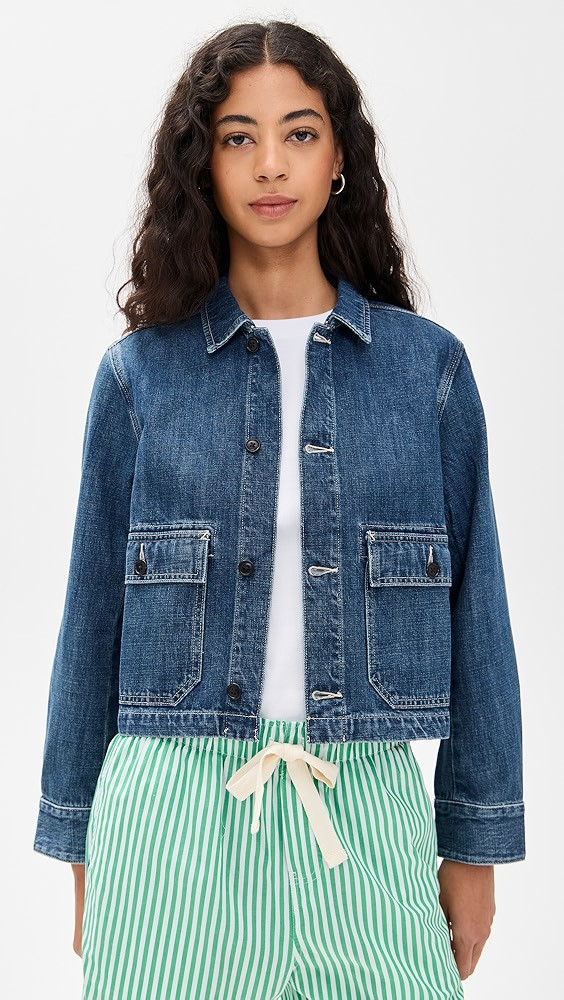 Alex Mill Cropped Jacket In Crosshatch Denim | Shopbop | Shopbop