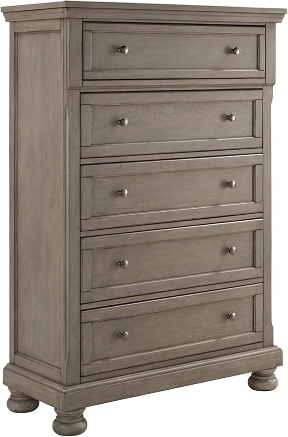 Signature Design by Ashley Lettner Traditional 5 Drawer Chest with Dovetail Construction, Light G... | Amazon (US)