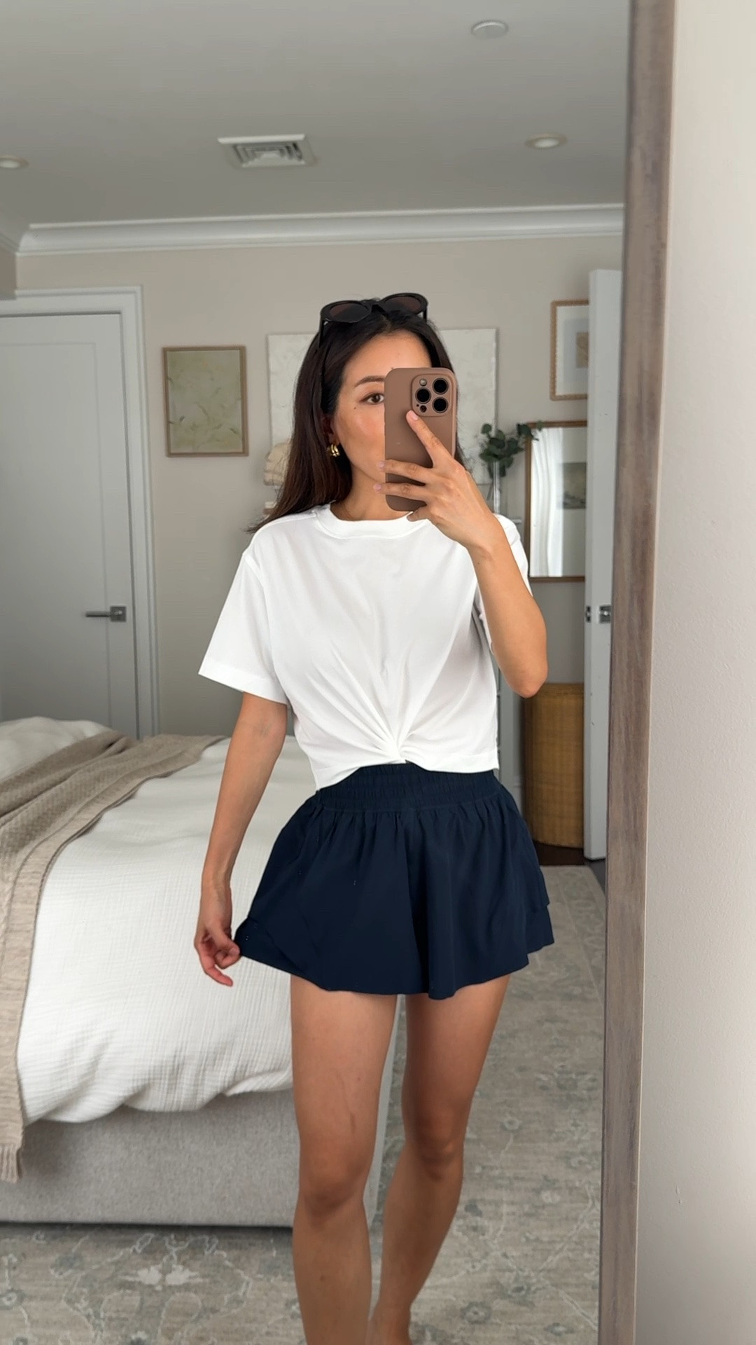 Sizing info below!
• High-rise flutter shorts size XS. I sized up. XS waist measures 24” when not stretched. 
• All Yours Organic Cotton Cropped T-Shirt xxxs but I could’ve easily done xxs. Soft but has some boxy structure and the length is great for still showing the waistline but doesn’t show my skin. 
• Madewell sunglasses

Athleisure, walks, easy mom style, running errands

#LTKPetite #LTKActive #LTKmomlife