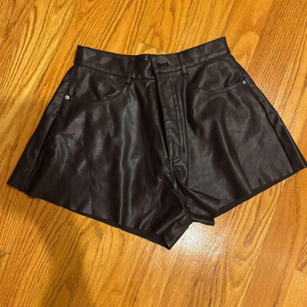 We Wore What Vegan Leather Flare Shorts - 28 | Poshmark