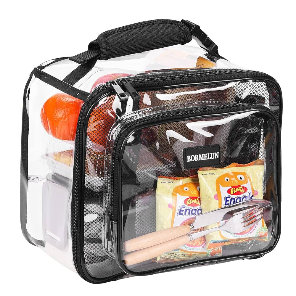 Clear Lunch Bags for Work for kids Transparent Plastic See through Stadium Concert School Picnic ... | Amazon (US)