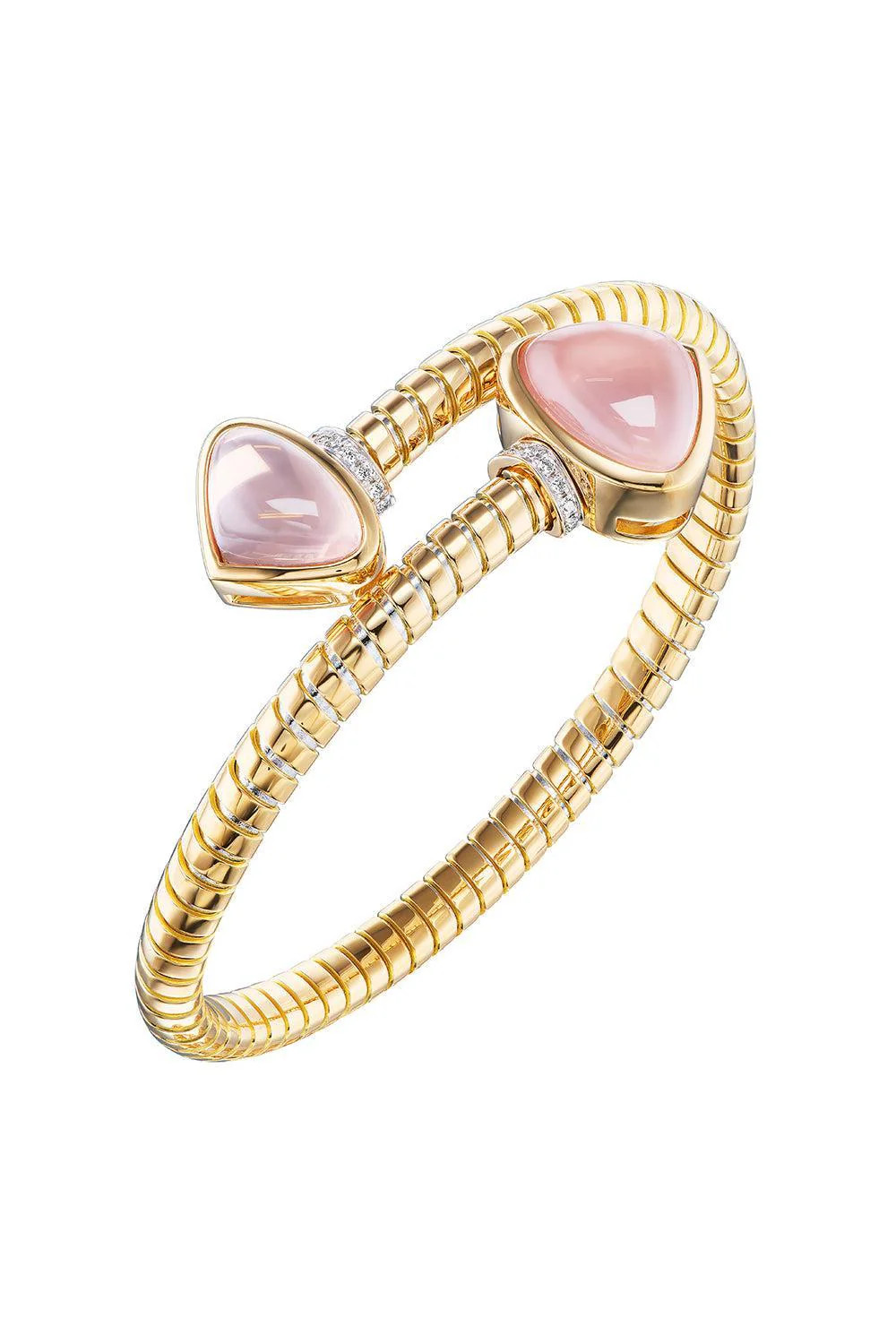 Rose Quartz Trisolina Bypass Bracelet | MARINA B | Marissa Collections