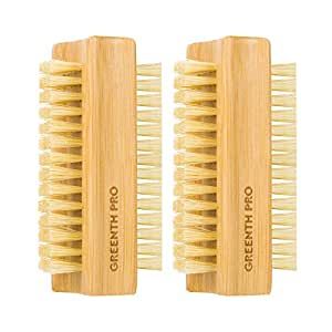 GREENTH PRO Bamboo Nail Brush，2PCS Two-side Firm Nature Wooden Sisal Scrub Brush for Toes and N... | Amazon (US)