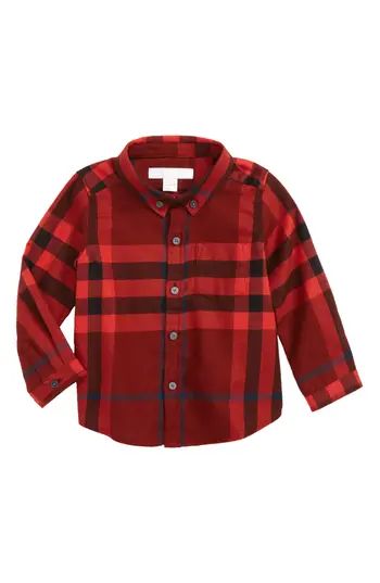 Infant Boy's Burberry Mini Fred Flannel Button-Down Shirt | Nordstrom