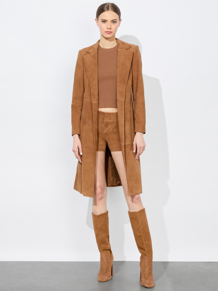 KARLEY SUEDE COAT | Alice + Olivia