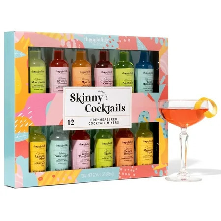Thoughtfully Drink Mixers for Cocktails, Skinny Sampler Cocktail Mixers Gift Set, 12 Count (Contains No Alcohol) | Walmart (US)