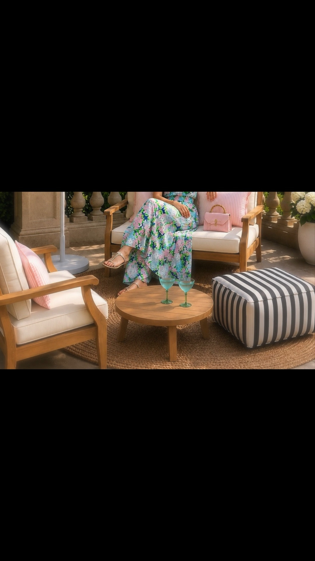 There’s nothing better than slowing down and enjoying a beautiful afternoon outdoors. ☀️🌸

A cozy outdoor loveseat, a pink scalloped patio umbrella for just the right amount of shade, pink striped pillows, a black-and-white striped outdoor ottoman, a natural jute outdoor rug, and a comfortable outdoor lounge chair come together to create a space that feels like a summer getaway at home.

Featured favorites:
🌸 Outdoor Loveseat
☂️ Pink Scalloped Patio Umbrella
🪑 Outdoor Lounge Chair
🩷 Pink Striped Pillows
🖤 Black & White Striped Outdoor Ottoman
🤎 Jute Outdoor Rug
☕ Round Outdoor Coffee Table
🍸 Lilly Pulitzer Cocktail Glasses

To complete the look, I styled the space with a Lilly Pulitzer floral maxi dress and Lilly Pulitzer cocktail glasses. They add the perfect touch of floral elegance and a beautiful pop of color, tying the entire outdoor setting together.

Many of these outdoor favorites are part of my Amazon Prime Day picks. Everything is linked in my LTK.

#LillyPulitzer #AmazonPrimeDay #AmazonHome #OutdoorLiving #PatioDecor #OutdoorLoveseat #OutdoorLoungeChair #OutdoorOttoman #OutdoorRug #PinkUmbrella #SummerStyle #OutdoorEntertaining #LTKHome #LTKStyle #LTKFinds

#LTKdayinmylife #LTKHome #LTKSaleAlert