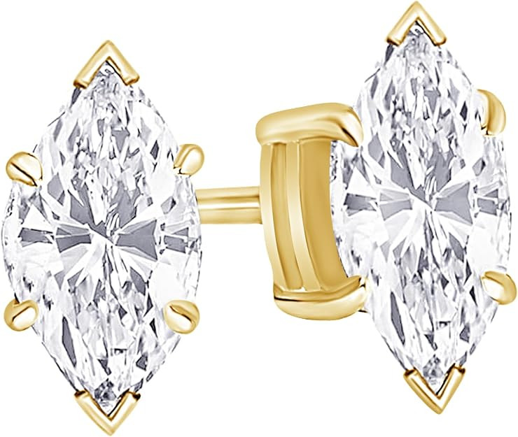 0.5 to 12 Carat 14K White Gold Round Shape IGI Certified LAB GROWN Diamond Stud Earrings for wome... | Amazon (US)