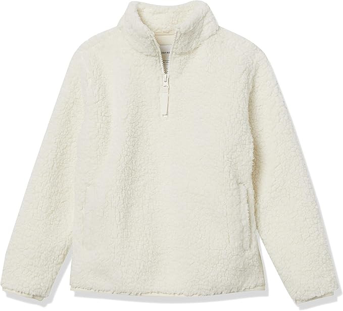 Amazon Essentials Girls and Toddlers' Sherpa Fleece Quarter-Zip Jacket | Amazon (US)