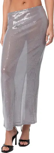 Riki Sheer Sequin Low Rise Maxi Skirt | Nordstrom