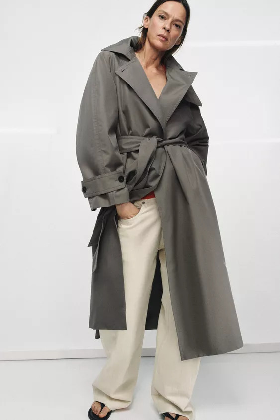 ZW COLLECTION OVERSIZE TRENCH COAT WITH BELT | Zara UK