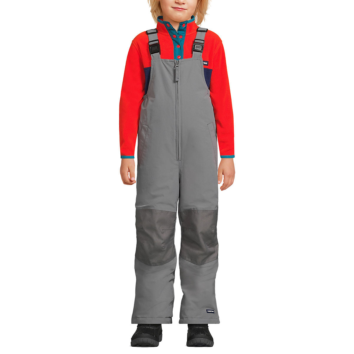 Kids Squall Waterproof Insulated Iron Knee Snow Bibs | Lands' End (US)