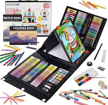 KINSPORY Art Supplies, 228 Pack Art Sets Crafts Drawing Coloring kit, Double-Side Trifold Easel, ... | Amazon (US)