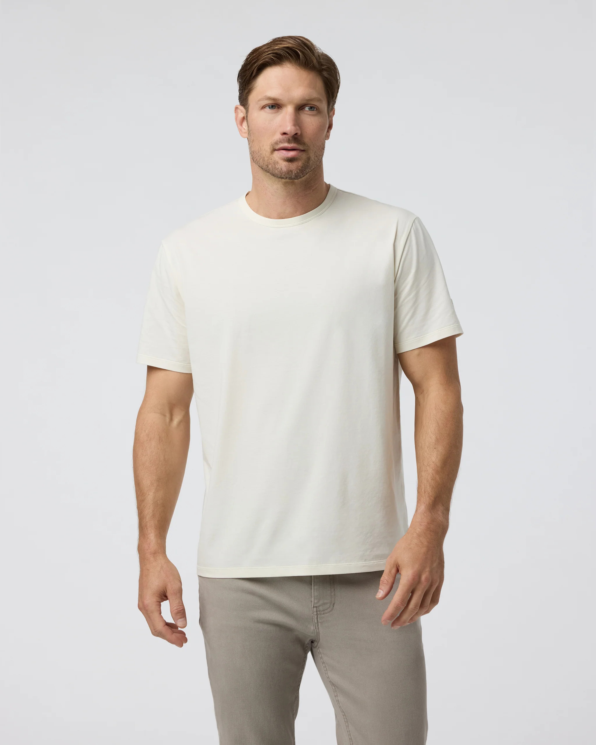 Short Sleeve Feather Tee - Relaxed Fit | White Sand | Vuori | Vuori Clothing (US & Canada)
