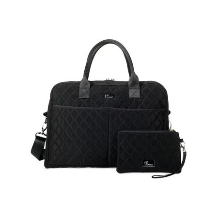 Pursetti Black Quilted Weekender Bag for Women w/ Bonus Wristlet - Perfect Tote Bag for Carryon Week | Walmart (US)