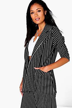 Amelie Pinstripe Blazer | Boohoo.com (US & CA)