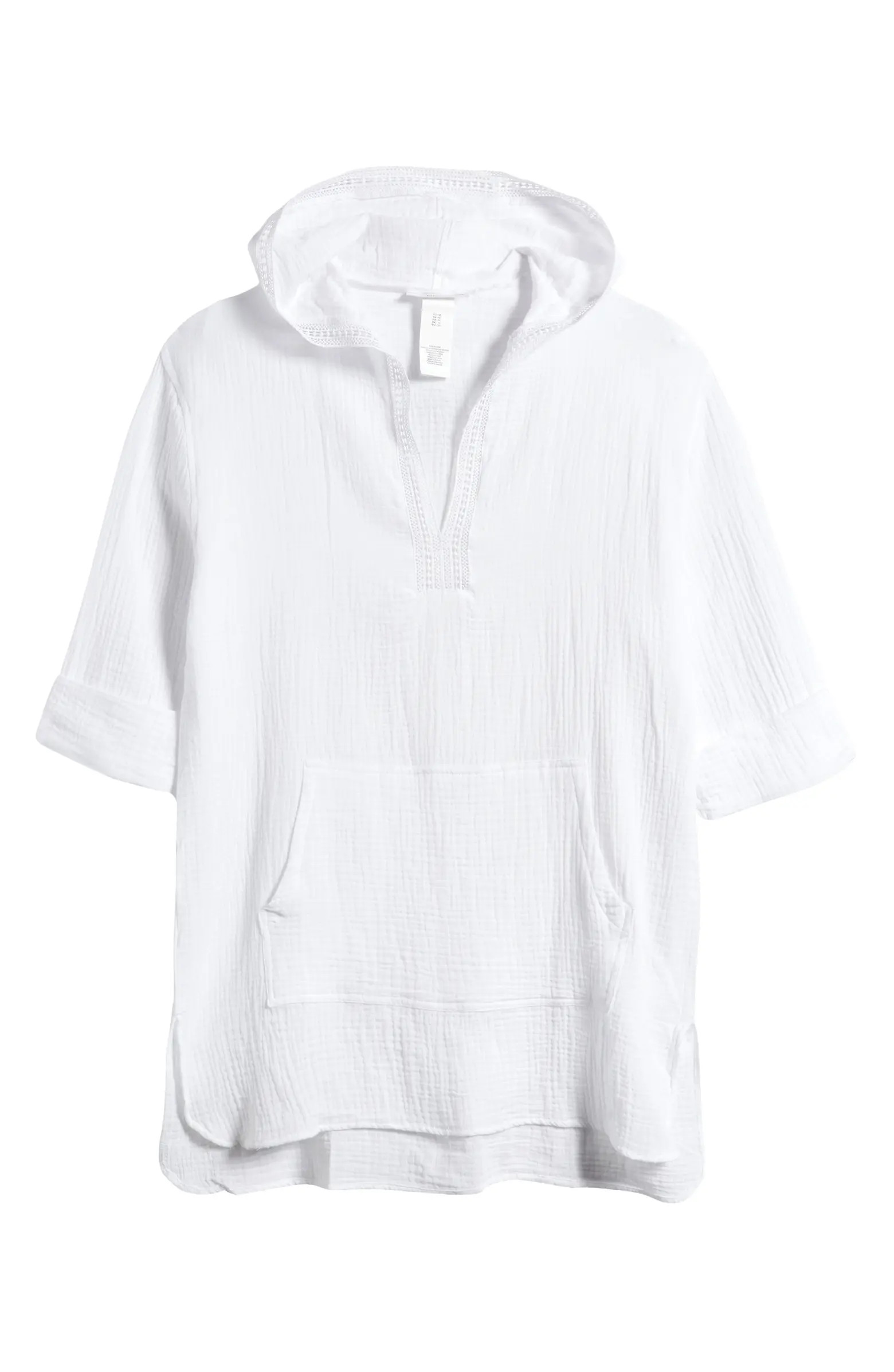 Hooded Cotton Gauze Cover-Up Tunic | Nordstrom