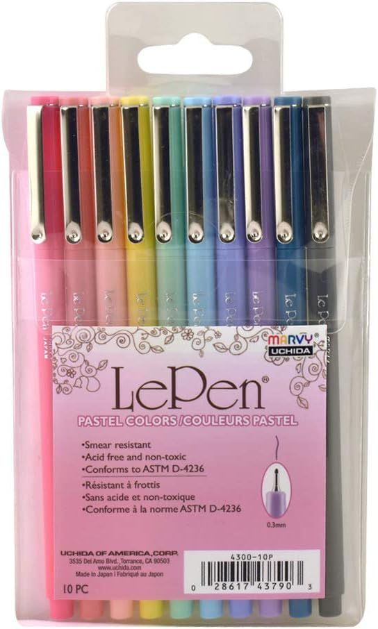 Marvy Uchida LePen Pastel Colors - Set of 10 | Amazon (US)