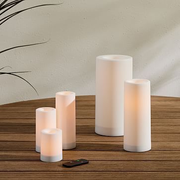 Indoor/Outdoor Flat Top Basic Candle - White | West Elm (US)