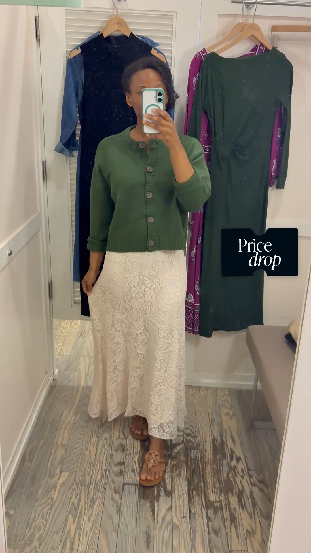Loving this elegant cream lace maxi skirt (wearing a 2) perfect for family photos. Styled casually with an oversized knit in this beautiful fall green 

#LTKFindsUnder100 #LTKSaleAlert #LTKSeasonal