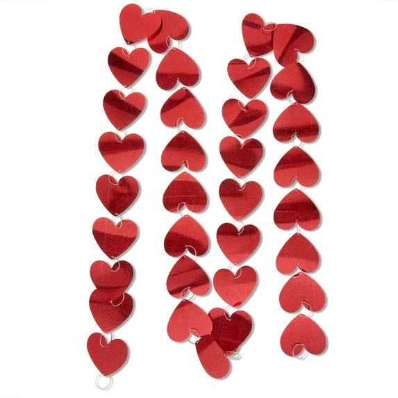 Holographic Heart Chain Garland, Red, 8', Valentine's Day by Way To Celebrate | Walmart (US)