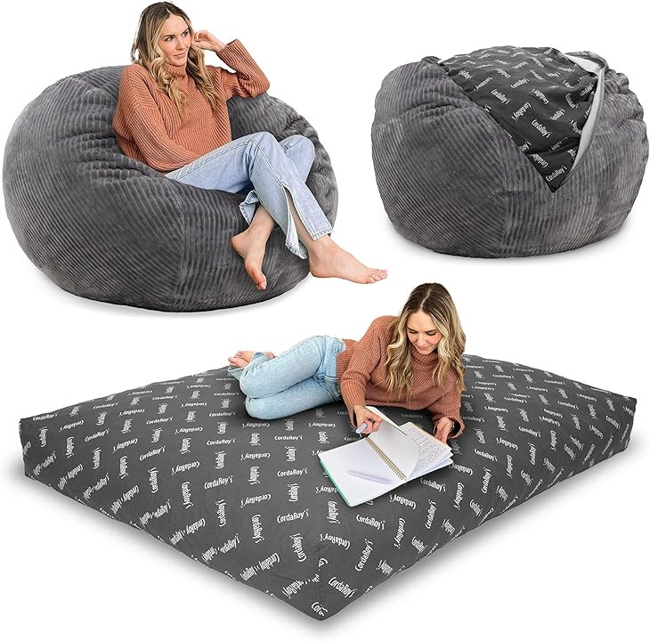 Full Chair - Plush Corduroy - Grey | Amazon (US)