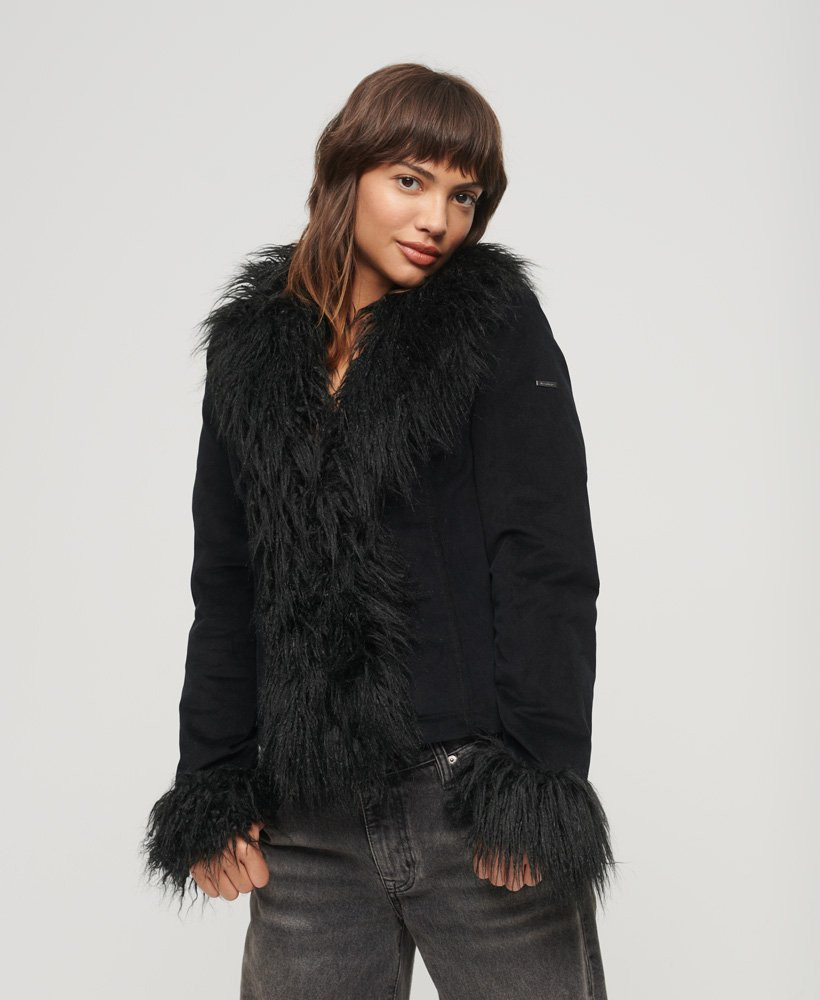 Lined Crop Afghan Coat | Superdry (UK)