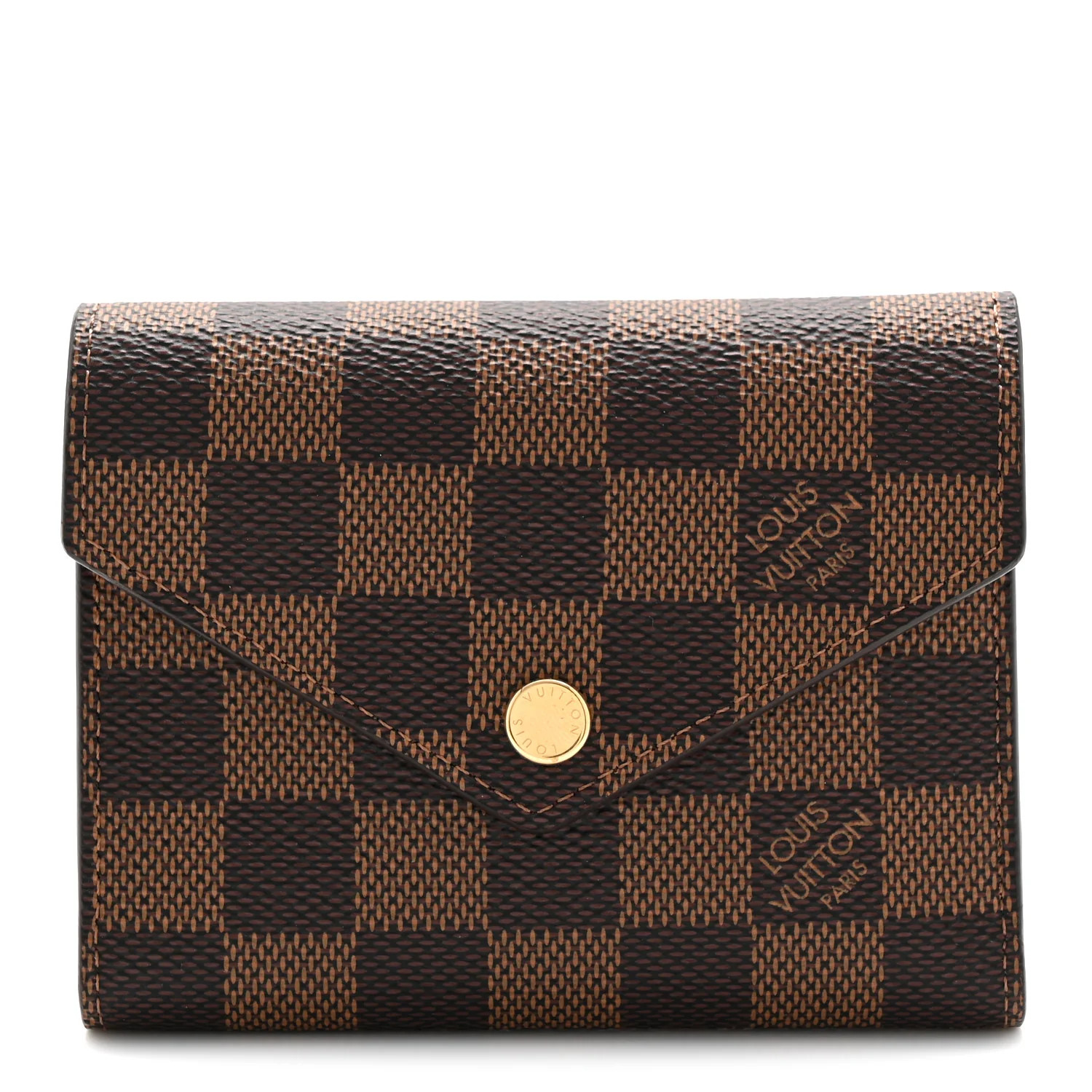 Damier Ebene Victorine Wallet Red | FASHIONPHILE (US)