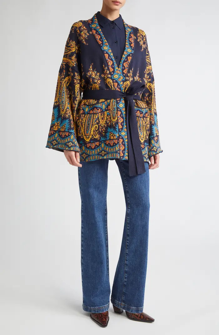 Etro Paisley Jacquard Wrap Cardigan | Nordstrom | Nordstrom