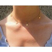Star Choker Gold UK necklaces jewellery chokers simple dainty delicate gifts for her bridesmaid jewe | Etsy (US)