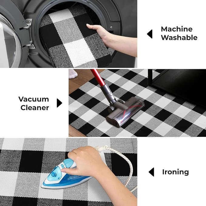 Washable Front Door Mat, Woven Cotton Outdoor Rug, Indoor Small Rug for Front Porch Kitchen Entry... | Amazon (US)